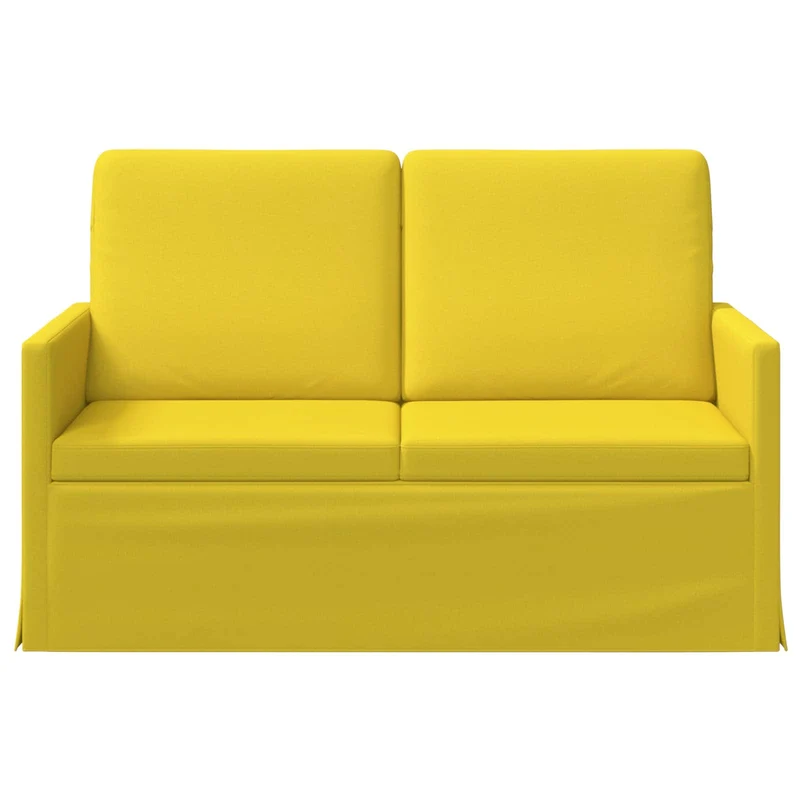 2 Seater Sofa Light Yellow 130 x 81 x 82 cm Fabric
