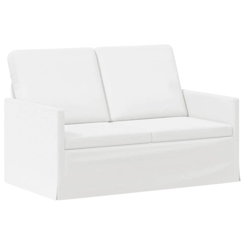 2 Seater Sofa White 130 x 81 x 82 cm Fabric