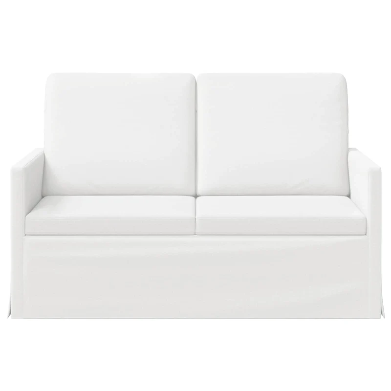 2 Seater Sofa White 130 x 81 x 82 cm Fabric