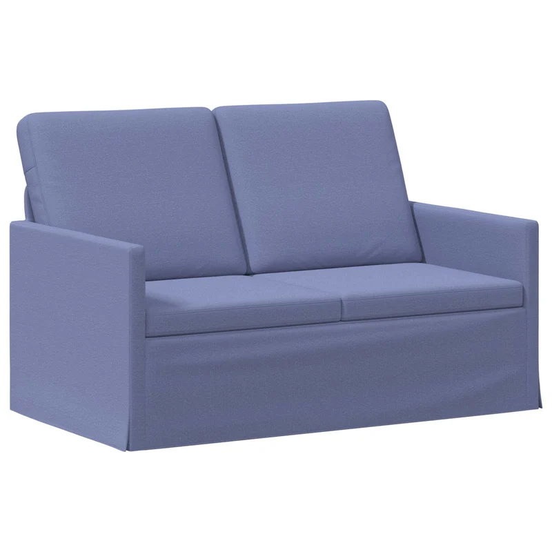 2 Seater Sofa Jeans Blue 130 x 81 x 82 cm Fabric