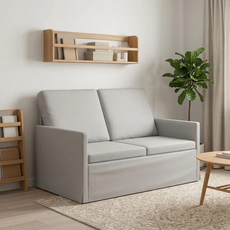 2 Seater Sofa Cloud Grey 130 x 81 x 82 cm Fabric