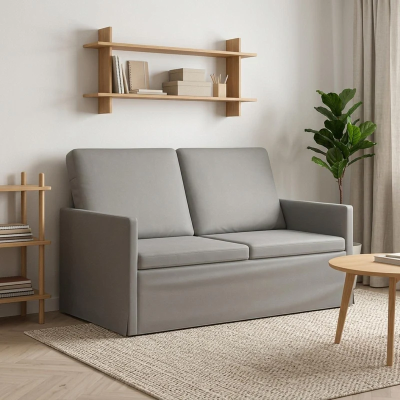 2 Seater Sofa Light Grey 130 x 81 x 82 cm Velvet