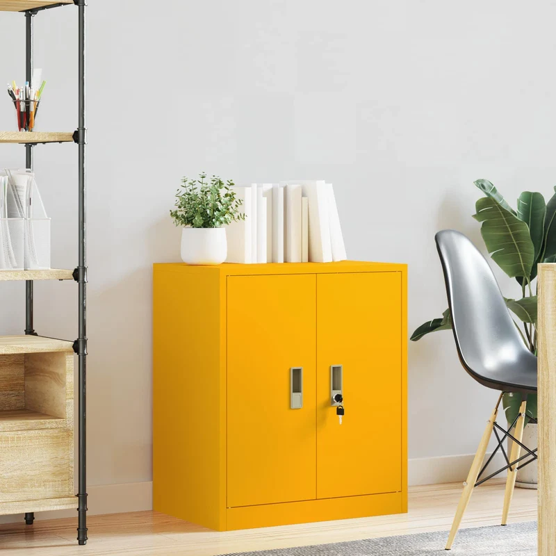 Storage Cabinet Mustard Yellow 60 x 40 x 70 cm Steel