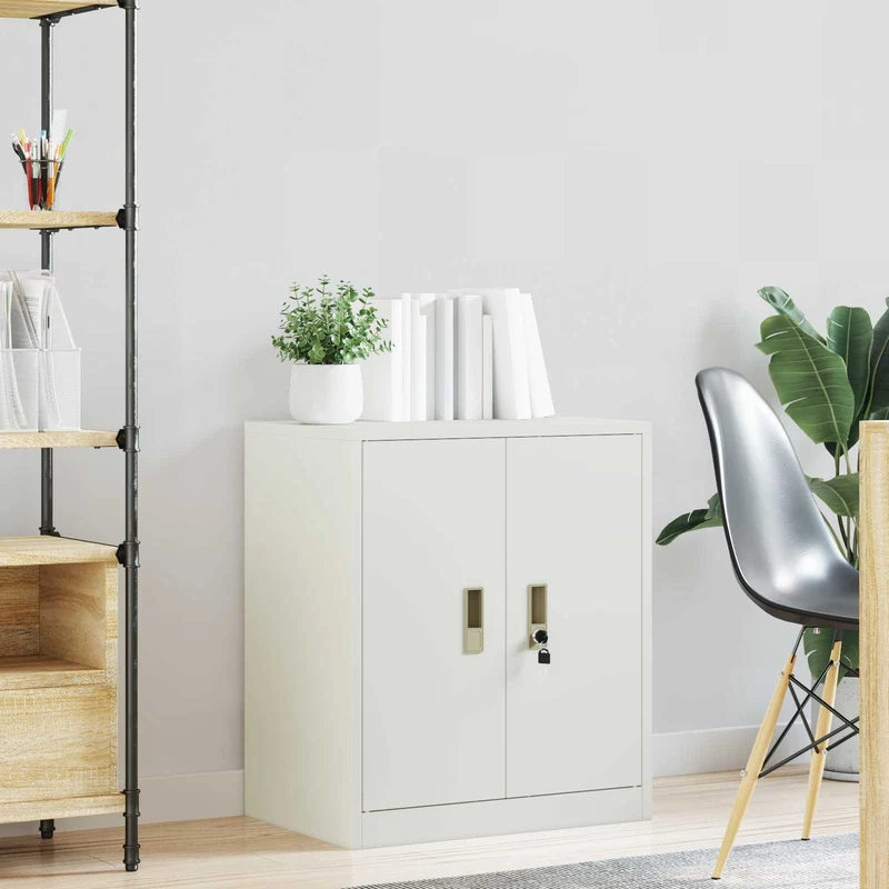 Storage Cabinet White 60 x 40 x 70 cm Steel