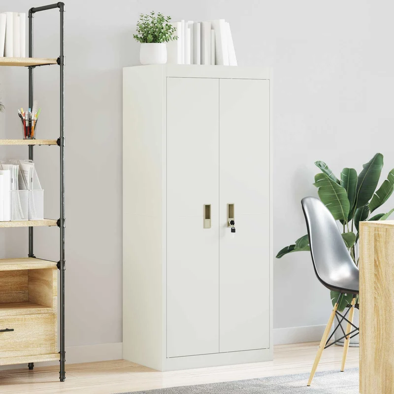Storage Cabinet White 60 x 40 x 140 cm Steel