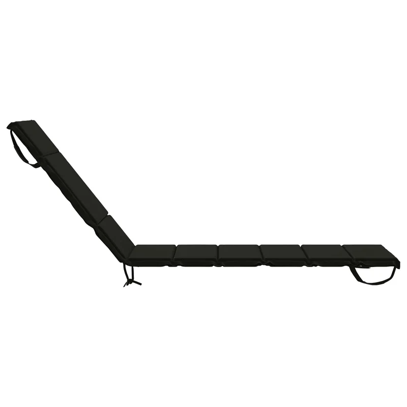 Sunlounger Cushion GEMERT 100% Polyester Black 200 x 55 x 3 cm