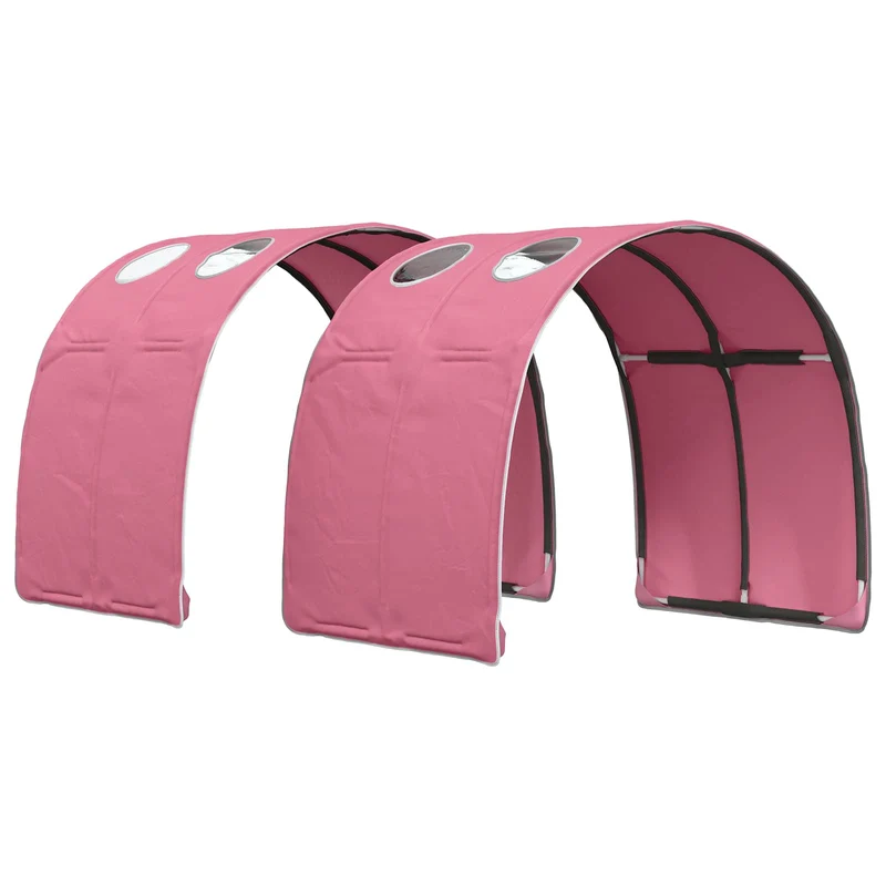 Kids'High Bed Frame with Storage 3 pcs White and Pink