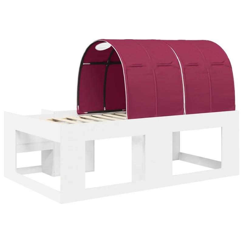 Kids'High Bed Frame with Storage 3 pcs White and Red