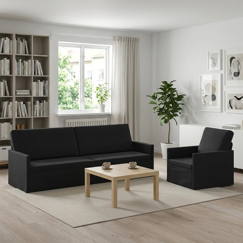 Sofa Set 2 pcs Black Velvet