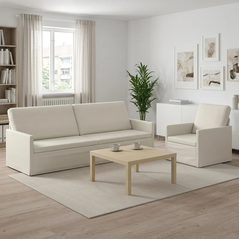 Sofa Set 2 pcs Cream Velvet
