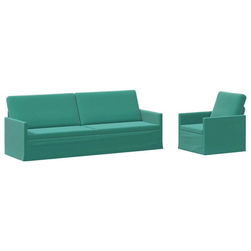 Sofa Set 2 pcs Turquoise Velvet
