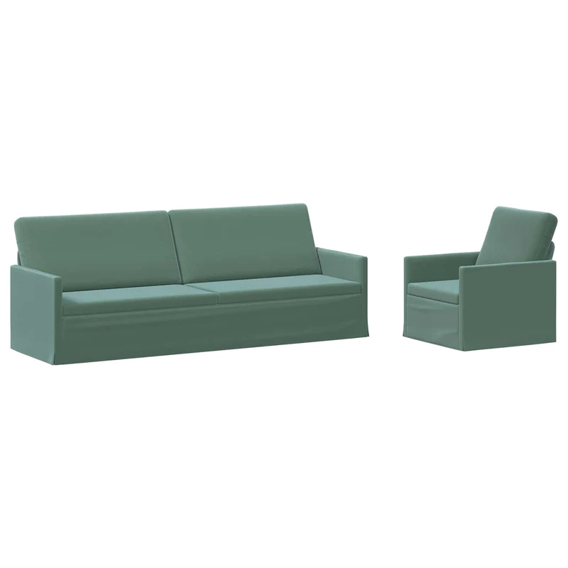 Sofa Set 2 pcs Sea Green Velvet