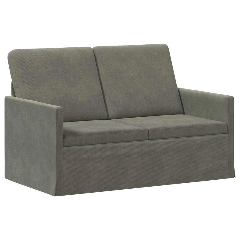 Sofa Set 2 pcs Light Grey Corduroy Fabric