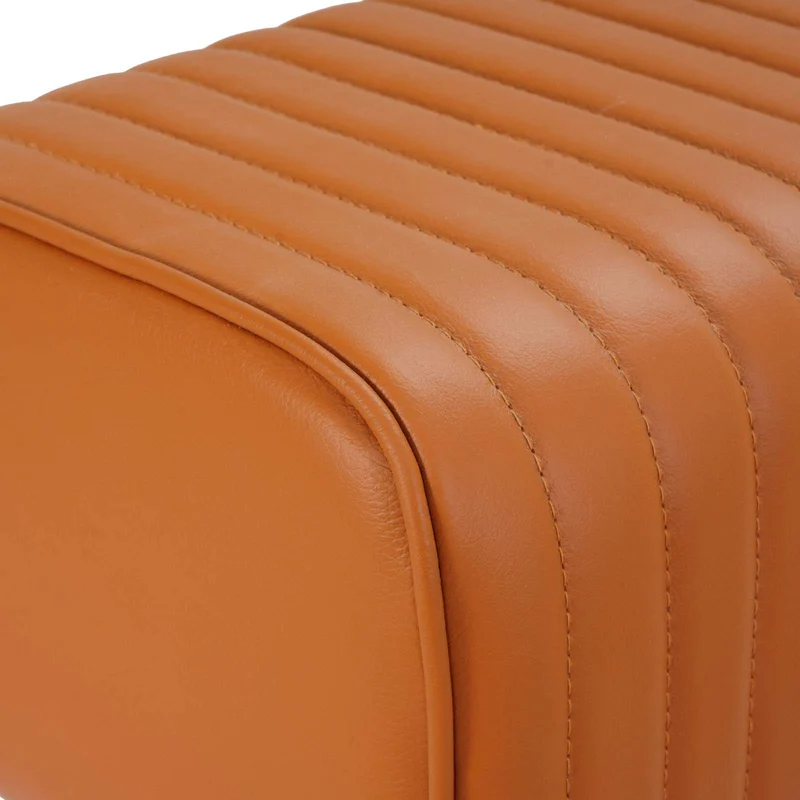 Bench 110 x 30 x 45 cm Real Leather Brown