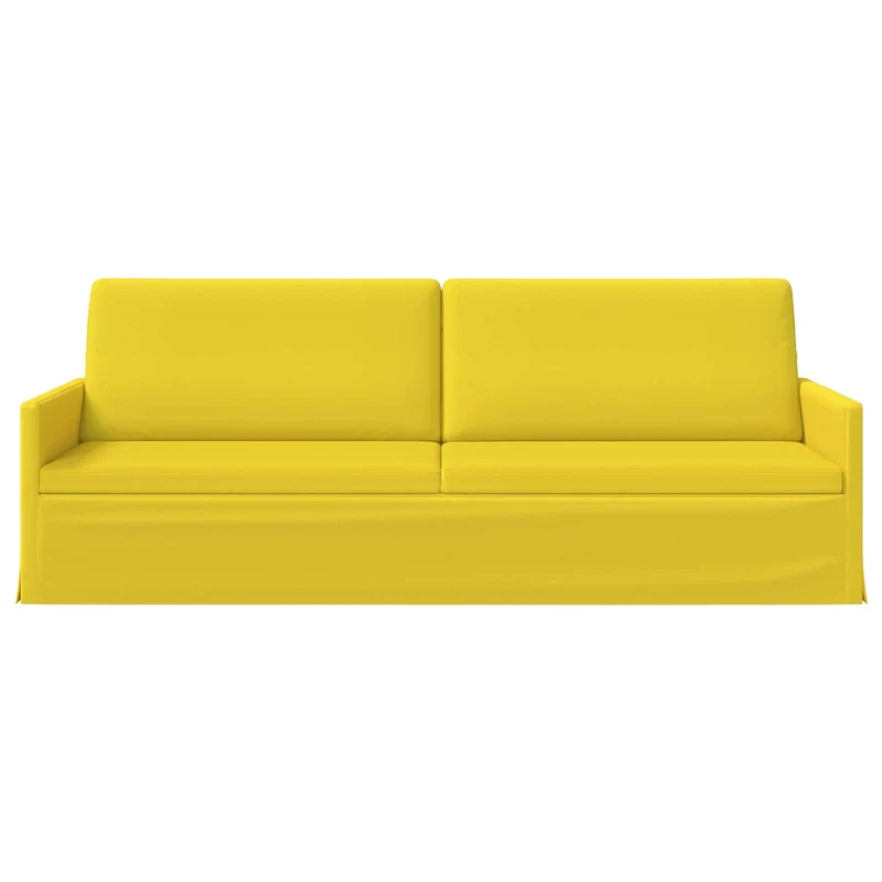 3 Seater Sofa Light Yellow 220 x 81 x 82 cm Fabric