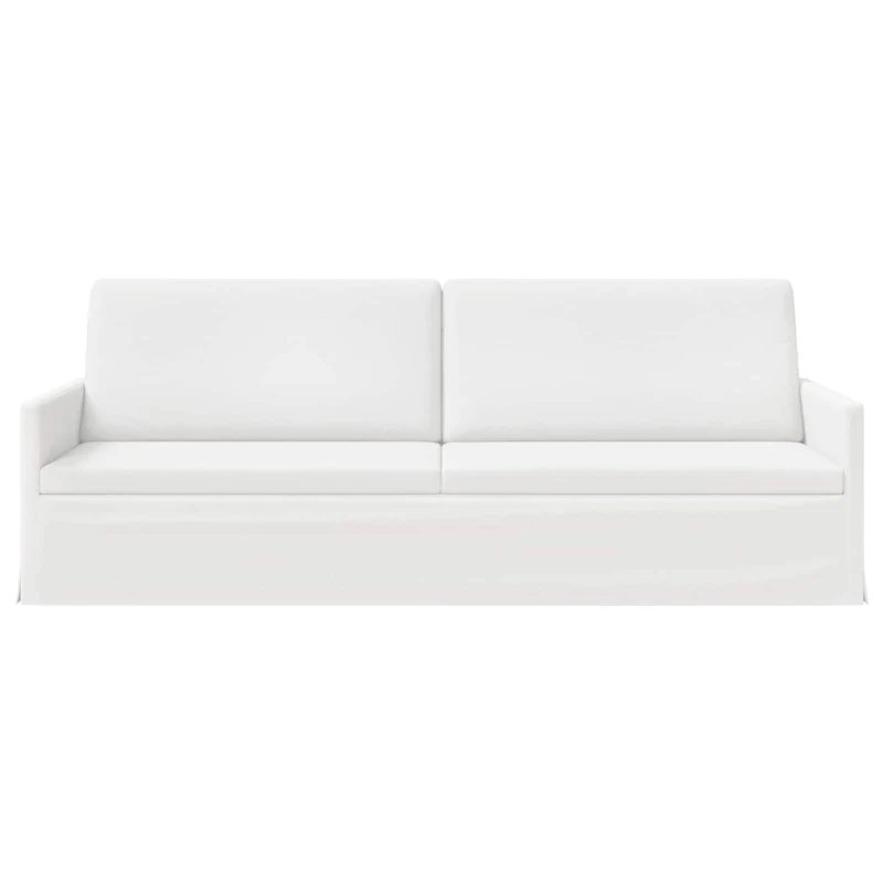3 Seater Sofa White 220 x 81 x 82 cm Fabric