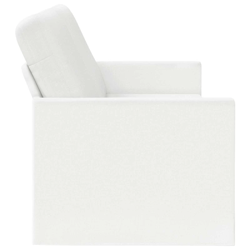 3 Seater Sofa White 220 x 81 x 82 cm Fabric