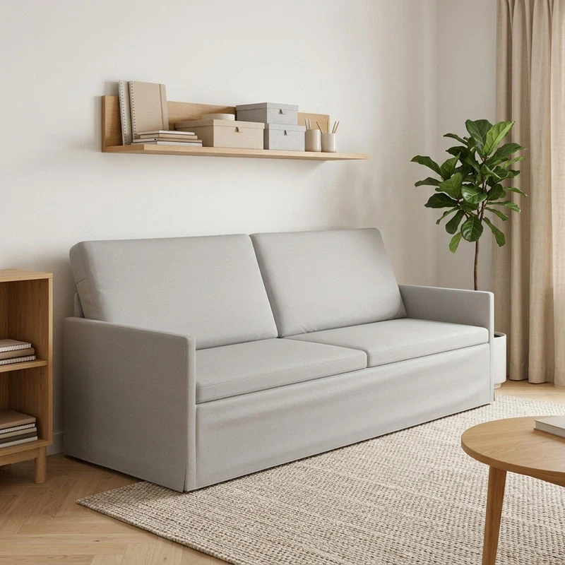 3 Seater Sofa Cloud Grey 220 x 81 x 82 cm Fabric