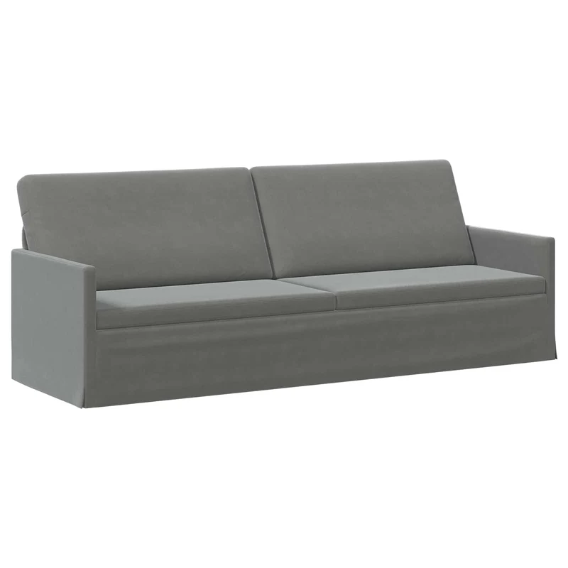 3 Seater Sofa Dark Grey 220 x 81 x 82 cm Velvet