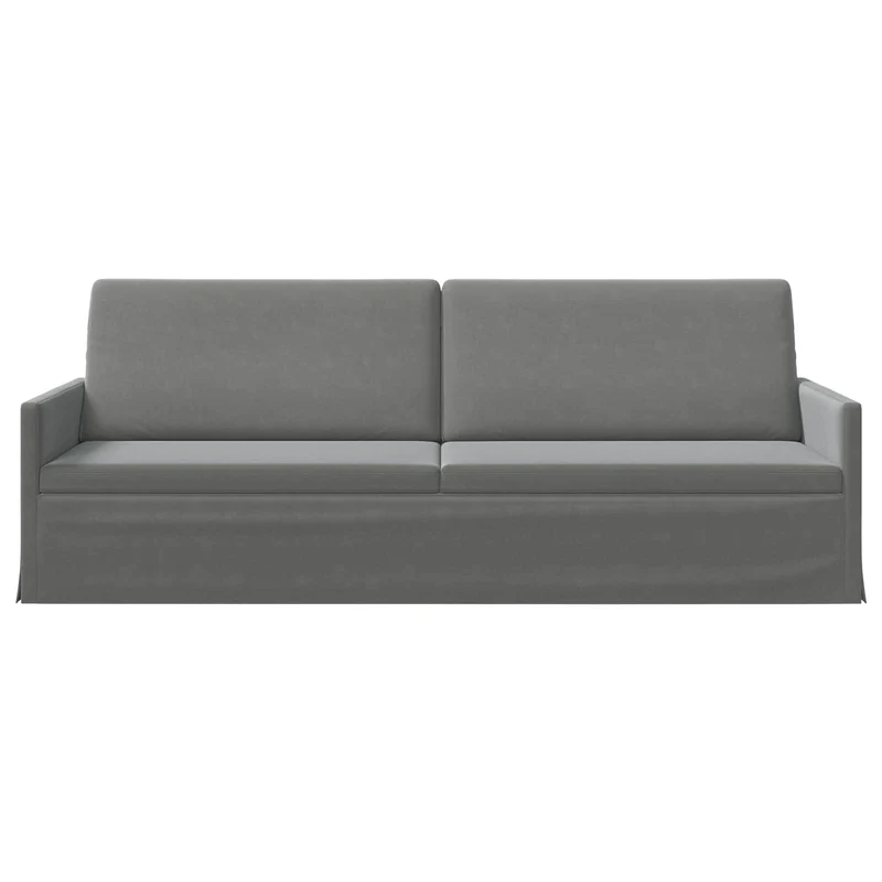3 Seater Sofa Dark Grey 220 x 81 x 82 cm Velvet