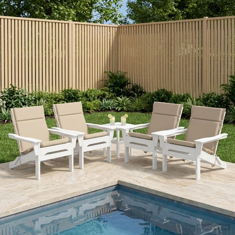 Low Back Chair Cushion GEMERT 6 pcs 100% Polyester Cream