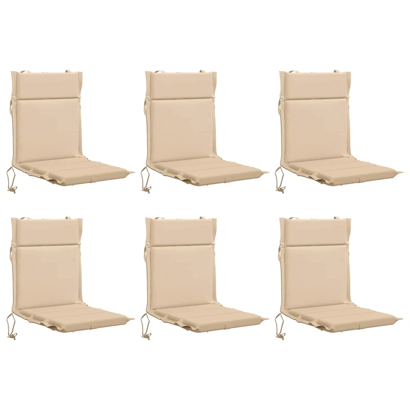 Low Back Chair Cushion GEMERT 6 pcs 100% Polyester Cream