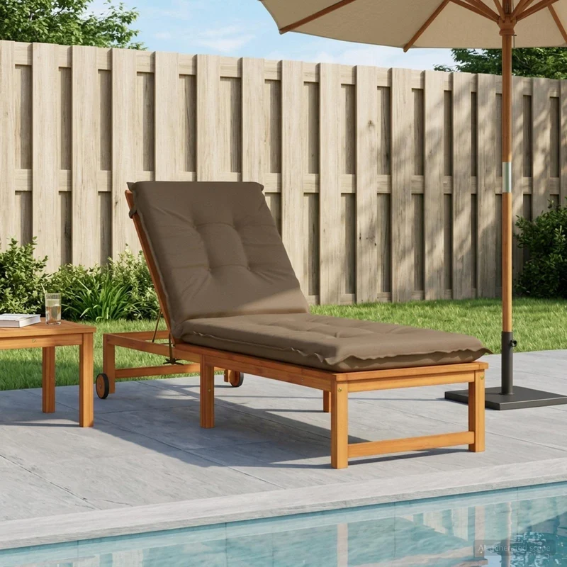 Sunlounger Cushion GEMERT 100% Polyester Taupe 190 x 50 x 9 cm