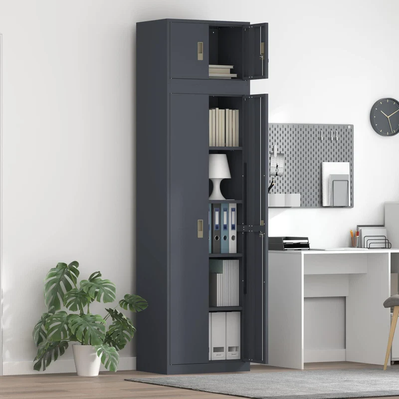 Storage Cabinet 2 pcs Anthracite 60 x 40 x 220 cm Steel