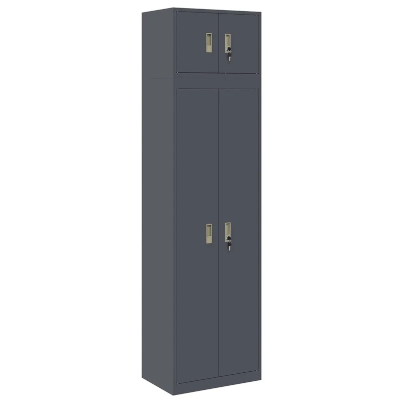 Storage Cabinet 2 pcs Anthracite 60 x 40 x 220 cm Steel