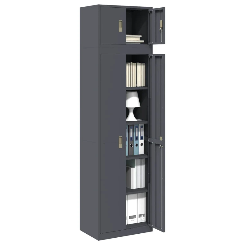 Storage Cabinet 2 pcs Anthracite 60 x 40 x 220 cm Steel