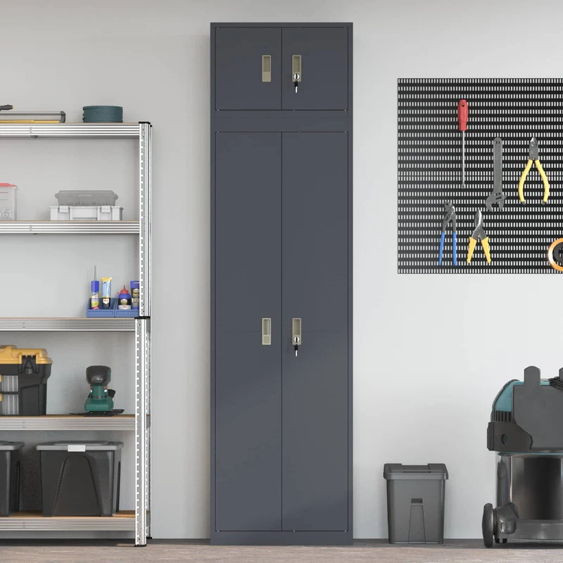 Storage Cabinet 2 pcs Anthracite 60 x 40 x 220 cm Steel