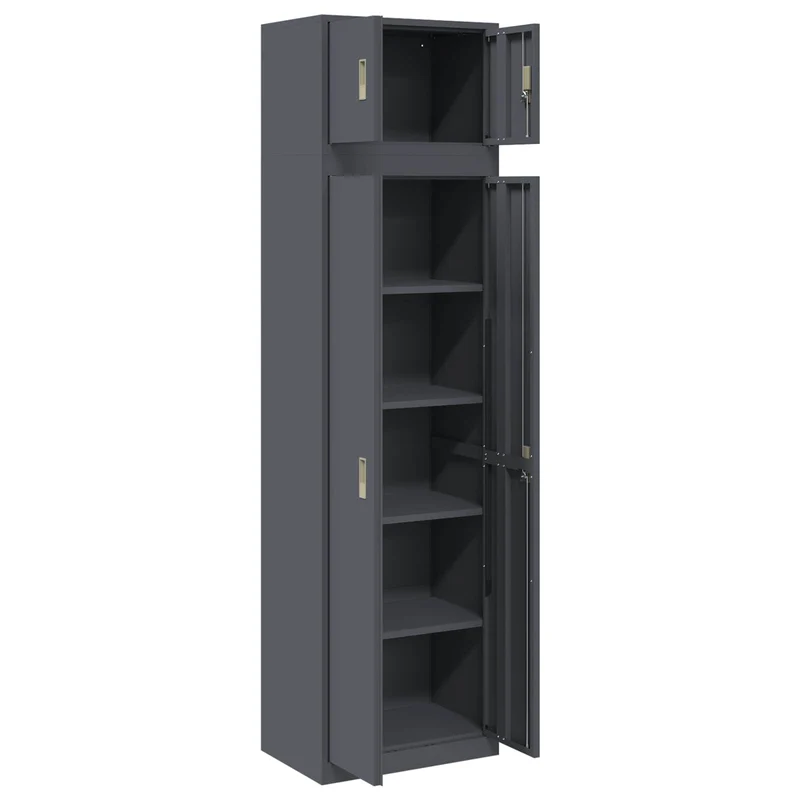 Storage Cabinet 2 pcs Anthracite 60 x 40 x 220 cm Steel