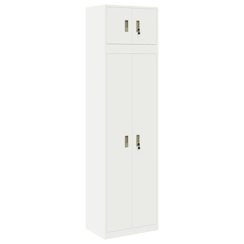 Storage Cabinet 2 pcs White 60 x 40 x 220 cm Steel Lockable