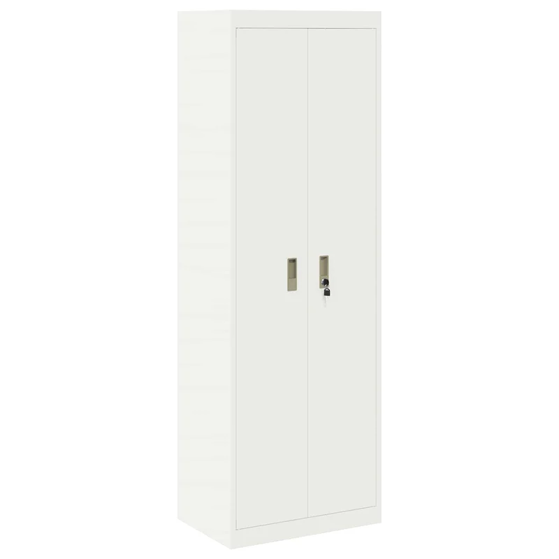 Storage Cabinet 2 pcs White 60 x 40 x 220 cm Steel Lockable