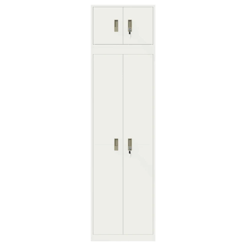 Storage Cabinet 2 pcs White 60 x 40 x 220 cm Steel Lockable