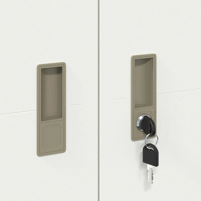 Storage Cabinet 2 pcs White 60 x 40 x 220 cm Steel Lockable