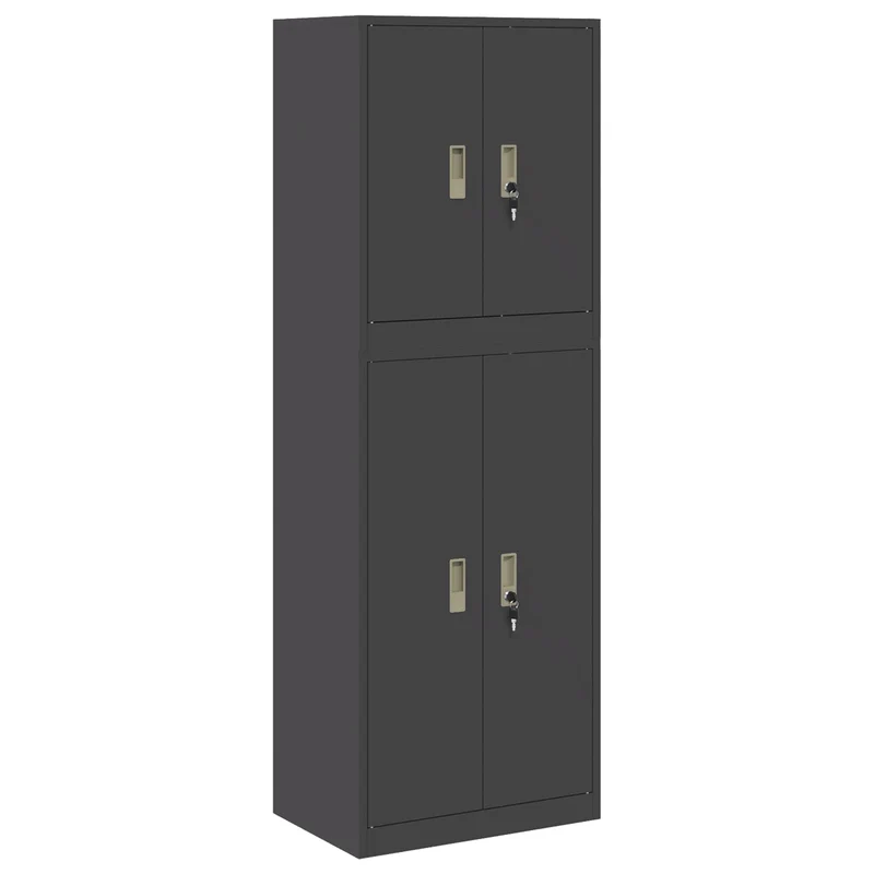 Storage Cabinet 2 pcs Black 60 x 40 x 175 cm Steel Lockable