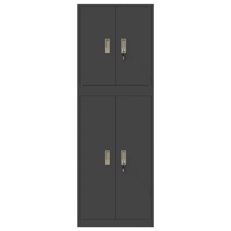 Storage Cabinet 2 pcs Black 60 x 40 x 175 cm Steel Lockable