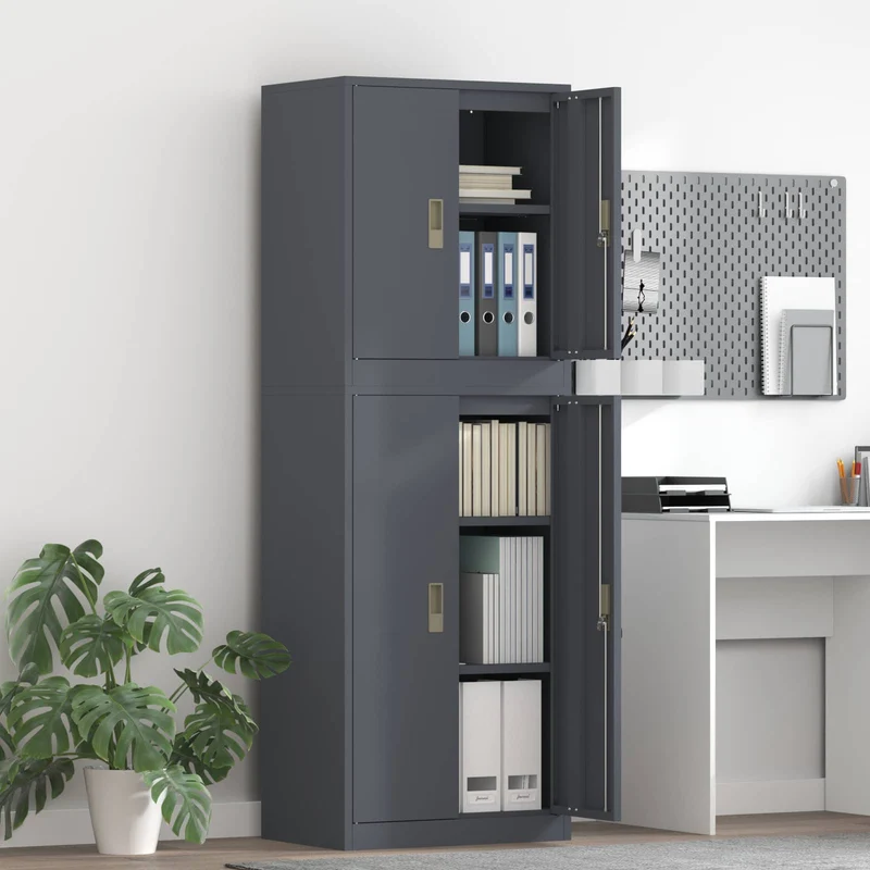 Storage Cabinet 2 pcs Anthracite 60 x 40 x 175 cm Steel