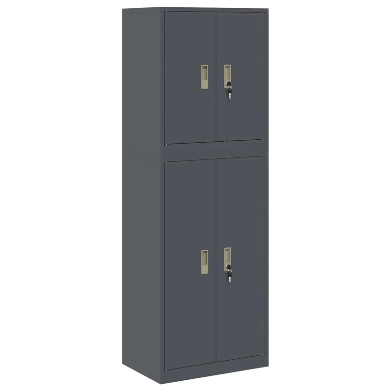 Storage Cabinet 2 pcs Anthracite 60 x 40 x 175 cm Steel