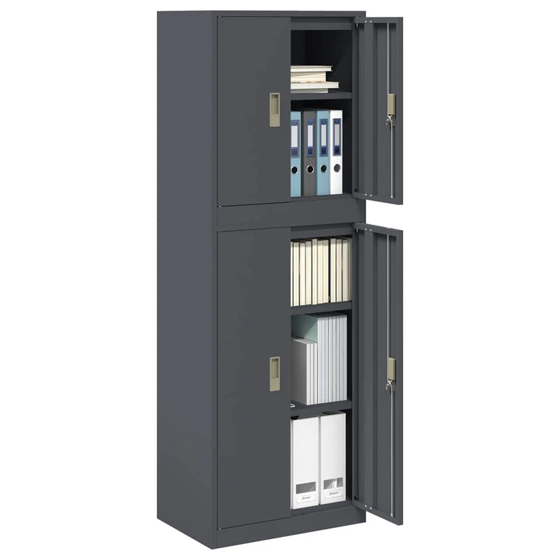 Storage Cabinet 2 pcs Anthracite 60 x 40 x 175 cm Steel