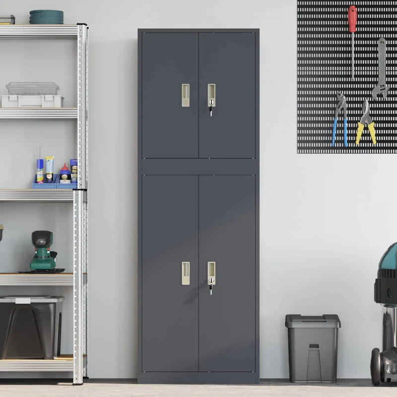 Storage Cabinet 2 pcs Anthracite 60 x 40 x 175 cm Steel
