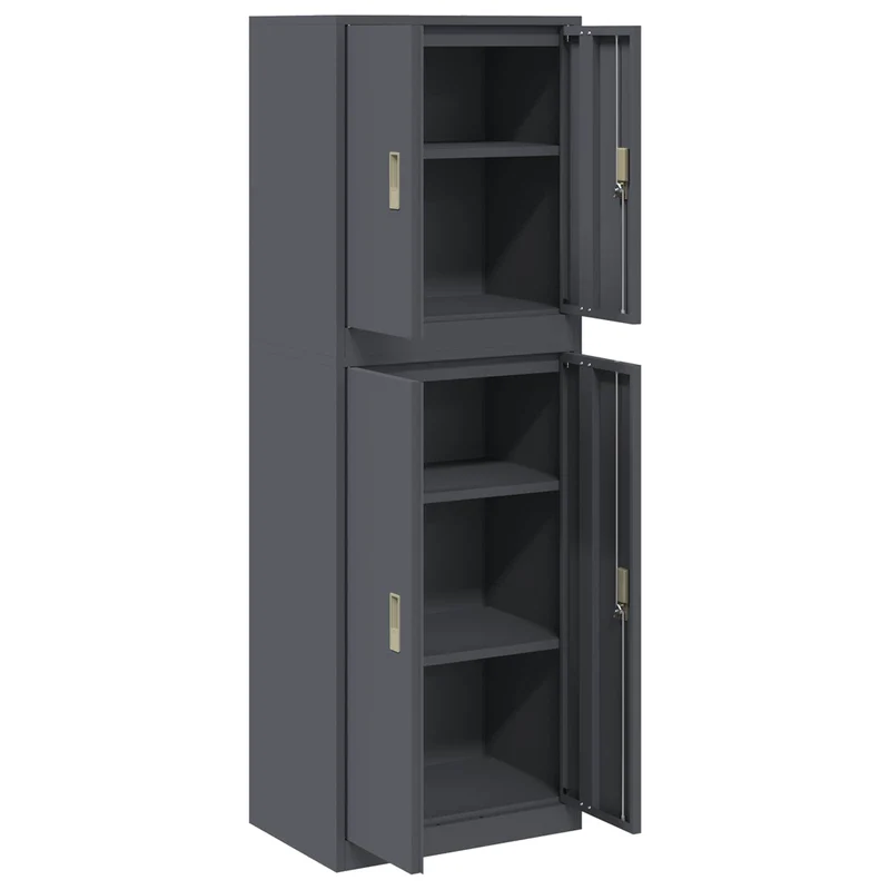 Storage Cabinet 2 pcs Anthracite 60 x 40 x 175 cm Steel