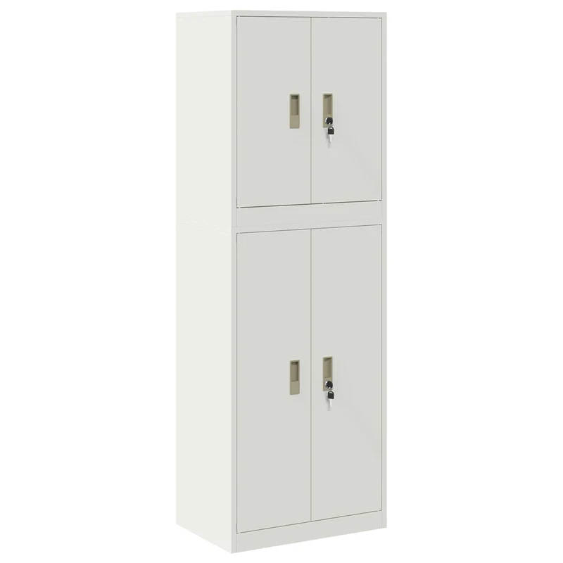 Storage Cabinet 2 pcs White 60 x 40 x 175 cm Steel Lockable