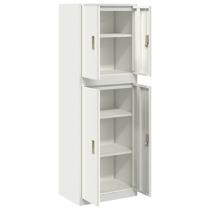 Storage Cabinet 2 pcs White 60 x 40 x 175 cm Steel Lockable