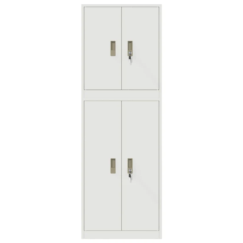 Storage Cabinet 2 pcs White 60 x 40 x 175 cm Steel Lockable