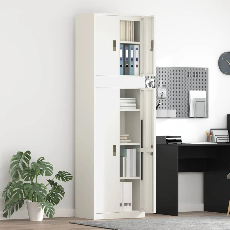 Storage Cabinet 2 pcs 60 x 40 x 210 cm Steel Lockable