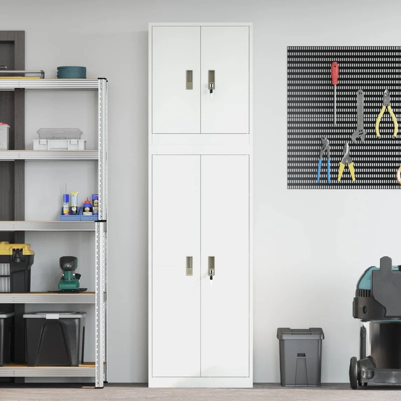 Storage Cabinet 2 pcs 60 x 40 x 210 cm Steel Lockable
