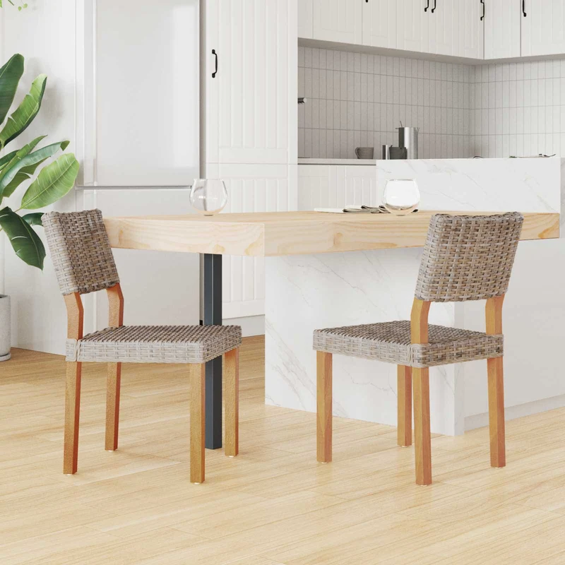Dining Chair GENDT 2 pcs Kubu Rattan Kubu Grey 46 x 55 x 84 cm