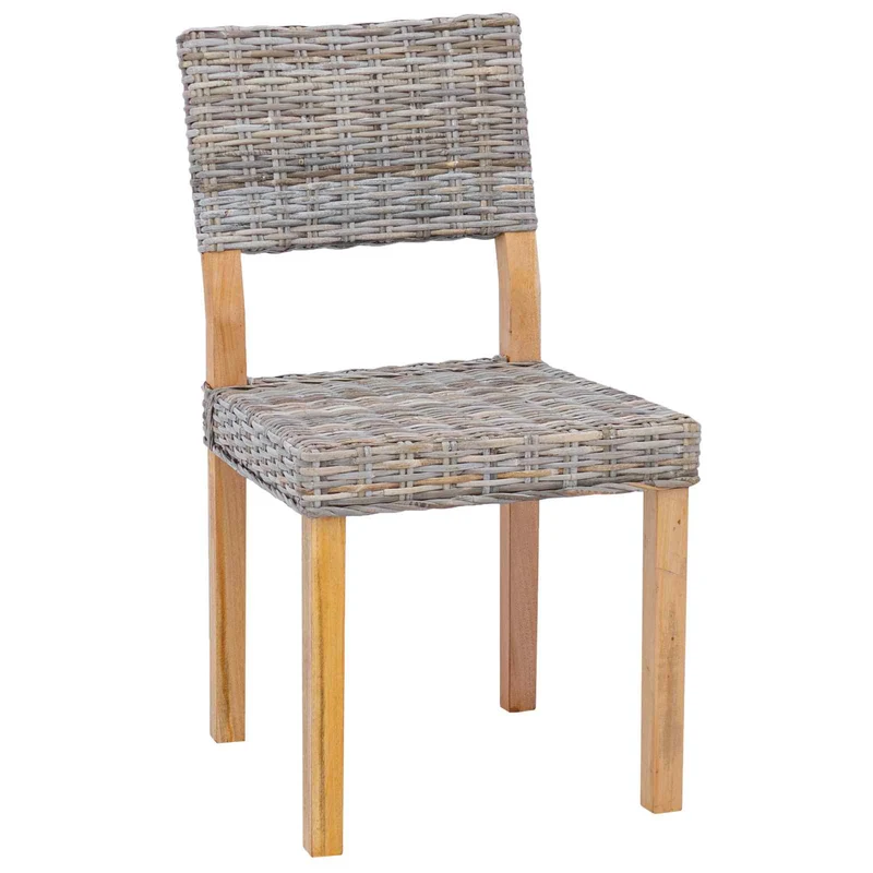 Dining Chair GENDT 2 pcs Kubu Rattan Kubu Grey 46 x 55 x 84 cm